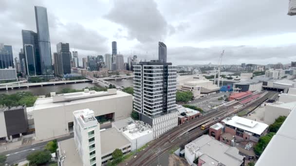 Overlooking South Brisbane Train Station Brisbane City — Stock Video