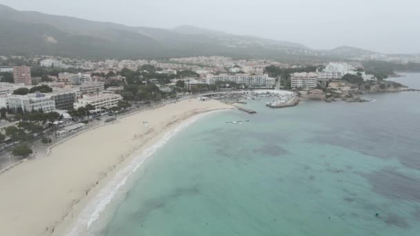 Clear Turquoise Blue Water Porto Novo Beach Carregador Beach Yacht — Stock Video