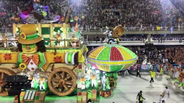 Uma Vista Colorida Sambodromo Sambódromo Marqus Sapuca Terceiro Dia Carnaval — Vídeo de Stock