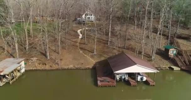Lake House Drone View North Carolina — Video Stock