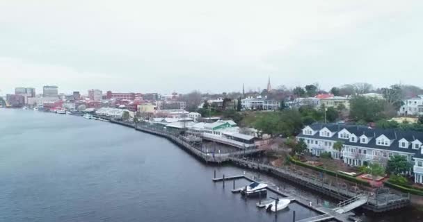 Wilmington Harbor Dall Alto — Video Stock