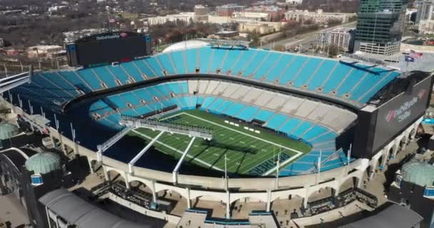 Carolina Panthers Bank America Stadion Drohnenvideo Bewegt Sich Weg — Stockvideo