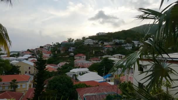 Charlotte Amalie Stadthäuser Thomas Auf Den Jungferninseln Der Vereinigten Staaten — Stockvideo
