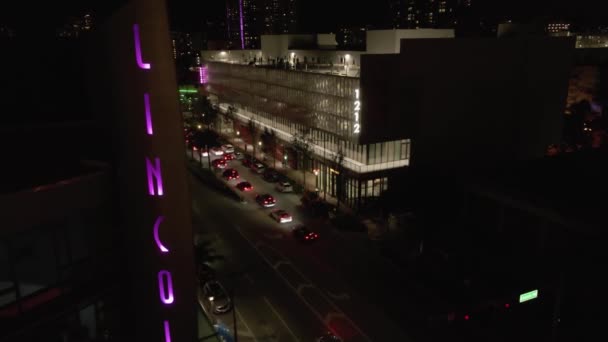 Нічний Повітряний Простір Lincoln Center Top Foods Class Miami — стокове відео