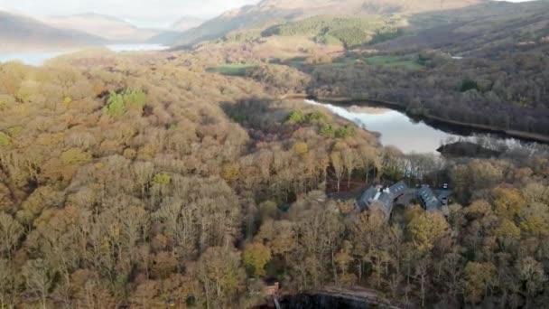 Imagens Aéreas Drones Voando Direção Ben Lomond Dubh Lochan Centro — Vídeo de Stock