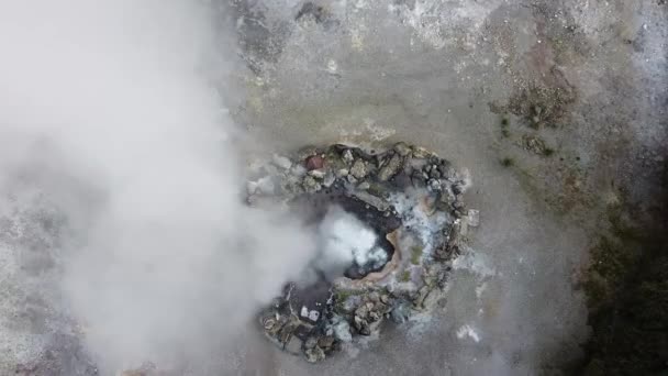 Furnas Caldera Dans Les Azores Vue Aérienne — Video