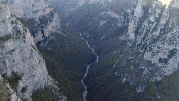 Drohnenaufnahme Der Vikos Gorge Zagori Region Epirus Griechenland — Stockvideo