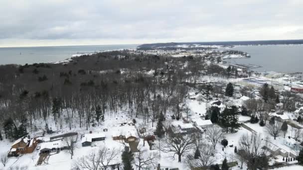 Vidéo Aérienne Drone Poussant Vers Nord Dessus Des Dunes Beachwood — Video