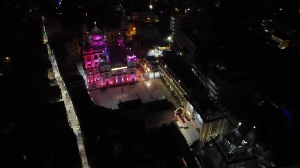 Drone Famoso Takht Sri Patna Sahib Gurdwara Bairro Patna Sahib — Vídeo de Stock