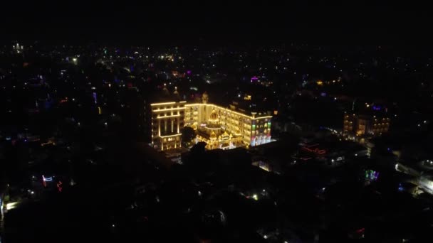 Drone Famoso Gurdwara Bal Leela Maini Sangat Patna Sahib Subúrbio — Vídeo de Stock