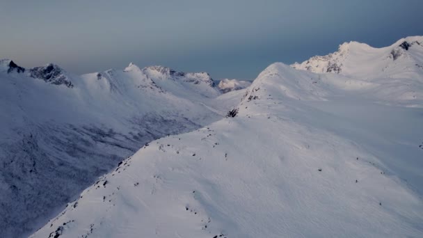 Cordillera Del Ártico Mediados Invierno Norte Noruega Sol Nunca Eleva — Vídeo de stock