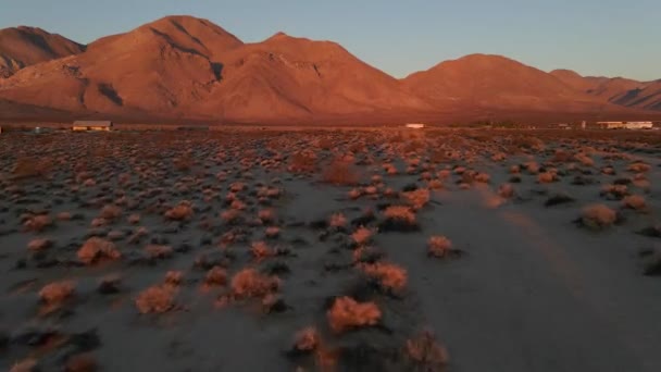 Paesaggio Desertico Con Montagne California Durante Alba — Video Stock