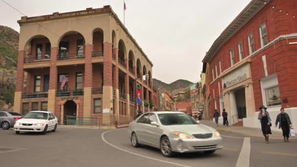 Bisbee Arizona Post Office Western Bank Les Gens Circulation Automobile — Video