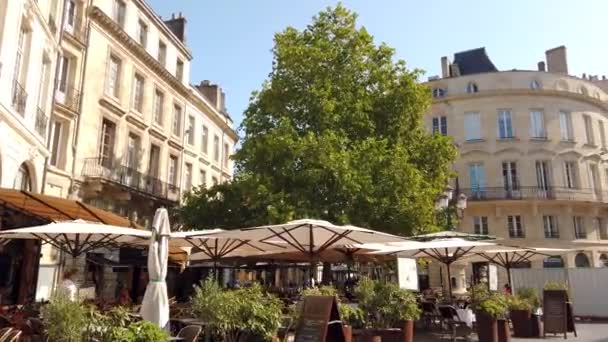 Spacer Słonecznym Bordeaux City Center Pięknymi Budynkami Architekturą — Wideo stockowe