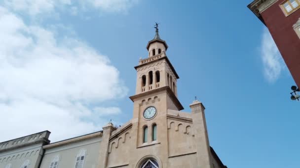 Church Steeple Tracking Croatia — Stock Video