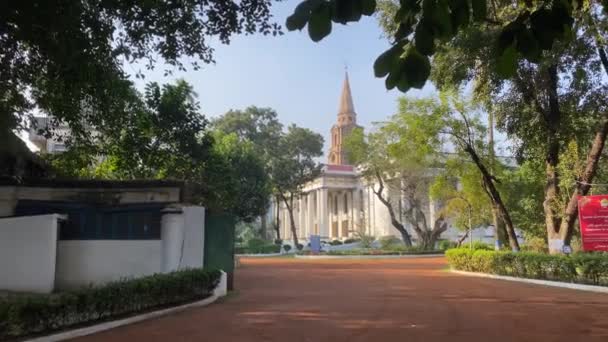 Kolkata Şehrindeki Eski Ngiliz Döneminden Kalma John Kilisesi Nin Geniş — Stok video