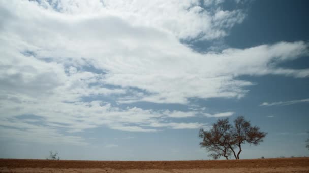 Fotografía Amplia Estática Bajo Ángulo Vehículo Todoterreno Que Pasa Por — Vídeos de Stock