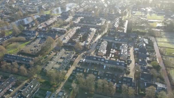 オランダの小さな町の郊外の空気 — ストック動画