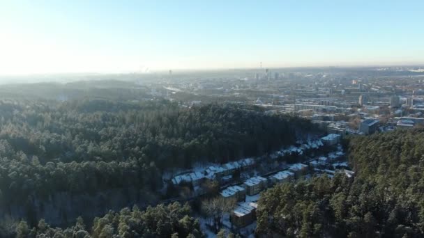Lituania Vilna Ciudad Vieja Puesta Sol Invierno — Vídeos de Stock