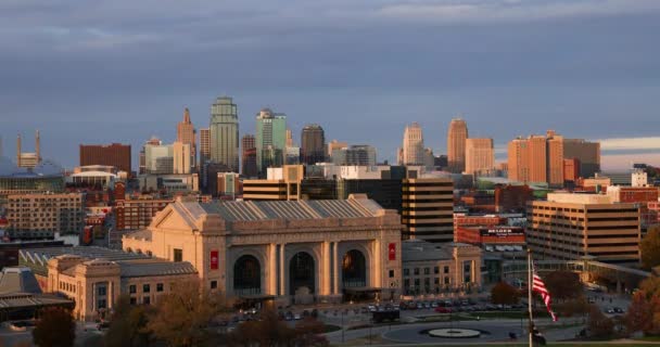 Zeitraffer Video Der Skyline Von Kansas City Missouri — Stockvideo