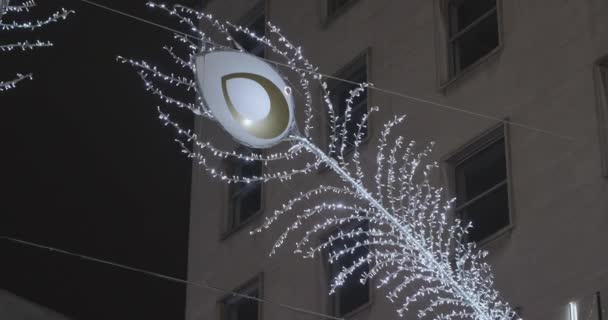 ロンドンの素晴らしいクリスマスライト 夜の美しいクリスマスの装飾 — ストック動画