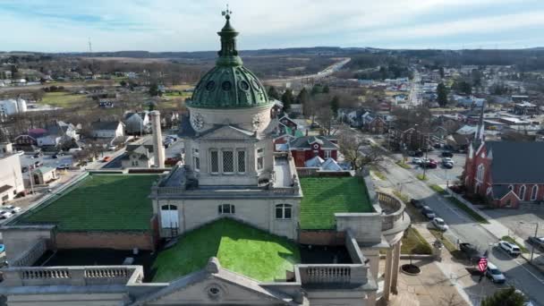 Somerset County Pennsylvania Mahkeme Hükümet Binası Havadan Çekim — Stok video