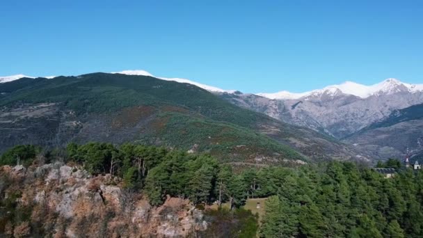 Bela Paisagem Aérea Montanhas Dos Pirenéus Ripolles Catalunha — Vídeo de Stock