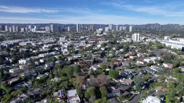 Vista Aérea Barrio Residencial Century City Los Ángeles — Vídeos de Stock