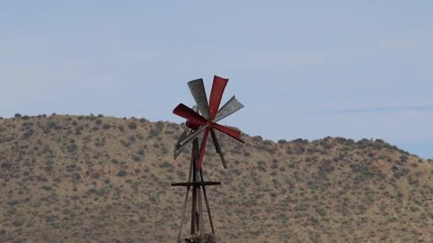 Old Rustic Farm Windmill — Stock Video