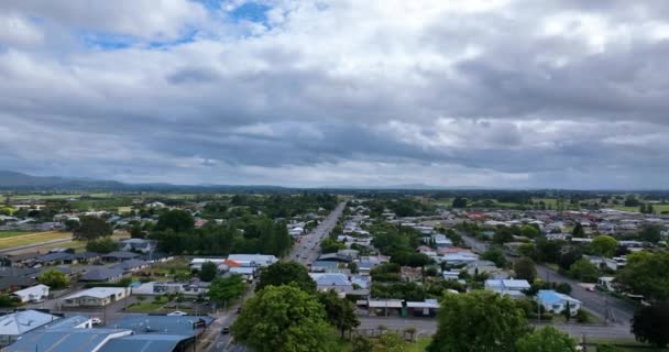 Vuelo Través Carterton Carretera Estatal Dos Wairarapa Nueva Zelanda — Vídeos de Stock