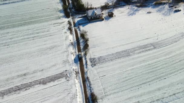 Widok Lotu Ptaka Zatrzymującego Się Wąskiej Ścieżce Środku Pola Piękny — Wideo stockowe