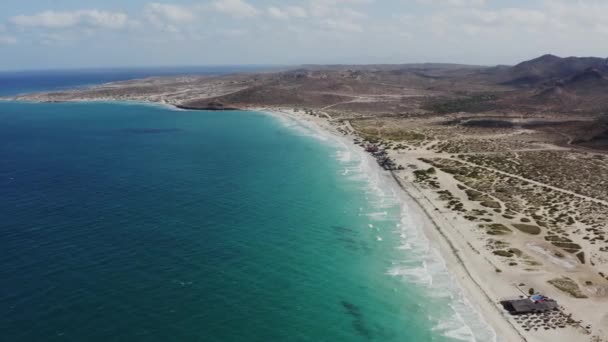 Drone Pánve Přes Modré Pobřeží Tecolote Beach — Stock video