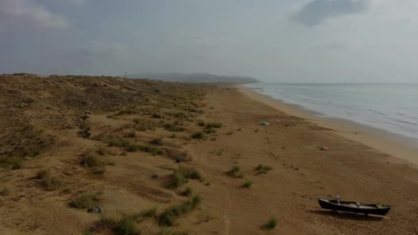 Aumento Velocidad Aérea Sobre Costa Playa Parque Nacional Hingol Baluchistán — Vídeos de Stock