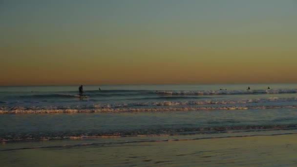 Surfen Bei Sonnenuntergang Industrieregion — Stockvideo