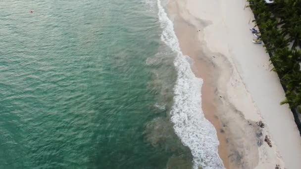 Luftaufnahme Von Geo Geotextilrohren Die Sand Auffangen Der Von Der — Stockvideo