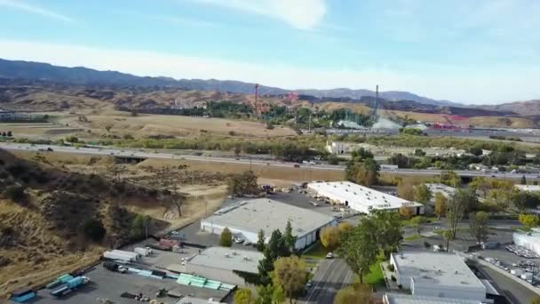 Valencia California Dengan Taman Six Flags — Stok Video