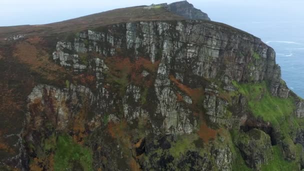 Les Pittoresques Falaises Maritimes Péninsule Horn Head Irlande Aériennes — Video