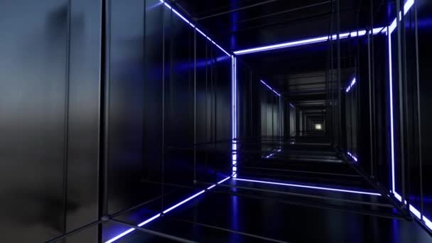 Futuristický Tunel Světlem Vnitřní Pohled — Stock video