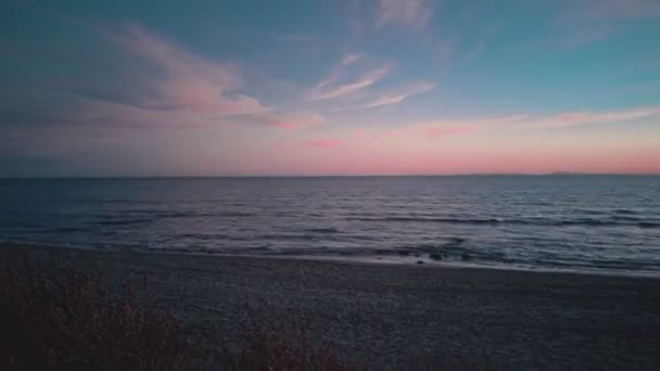 Kvällstid Förfaller Stranden — Stockvideo