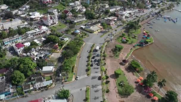 Santa Barbara Samana Città Paesaggio Circostante Repubblica Dominicana Aereo Top — Video Stock