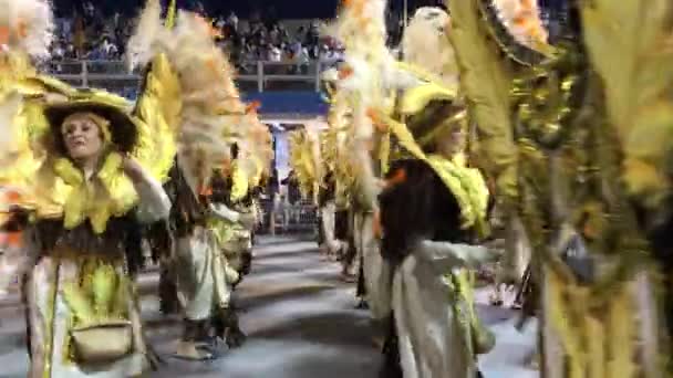 Gente Vibrante Exhibición Carrozas Actuaciones Primer Día Carnaval Los Eventos — Vídeos de Stock