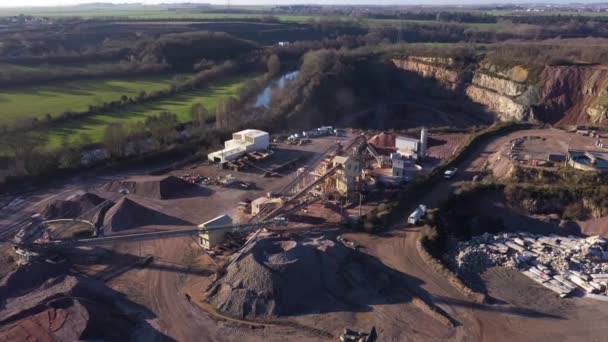 Aerial View Sand Quarry Normandy — Stock Video