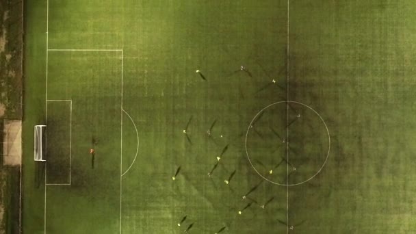 Suivi Aérien Par Drone Football Depuis Vue Angle Élevé Lorsque — Video