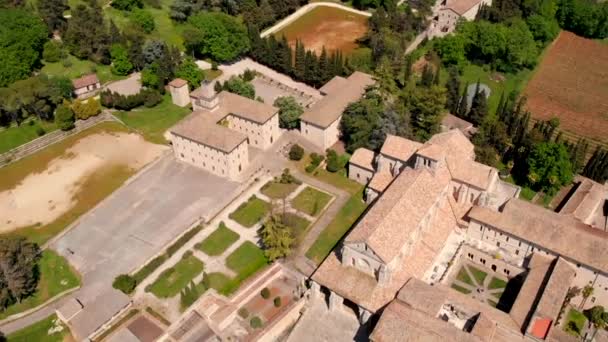 Vista Aérea Abadía Casamari Desde Dron Frosinone Lazio Italia — Vídeos de Stock