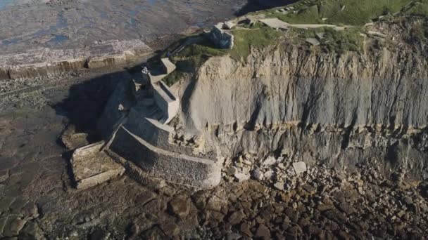 Orbit Fort Crche Wimereux Boulogne Sur Mer Aerial Orbit Shot — Stock Video