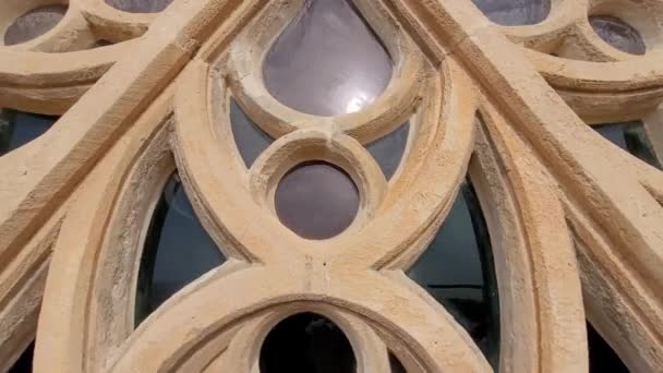 Gotisk Rosett Från Katedralen Palma Mallorca — Stockvideo