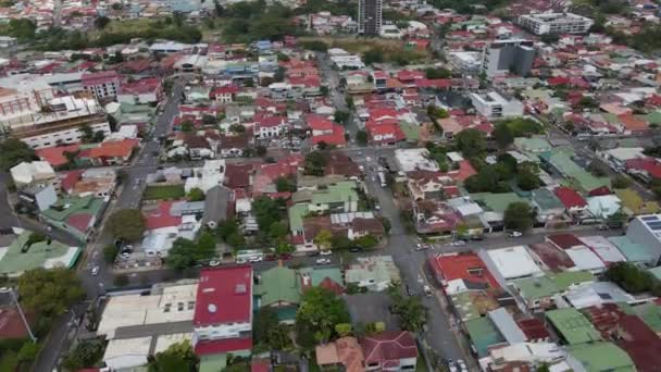 Barrio Escalante San Jose Costa Rica Capital Areal Shot Drone — 图库视频影像