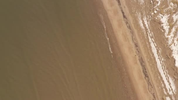 Egy Felülről Lefelé Néző Drón Közvetlenül Strand Felett Coney Island — Stock videók