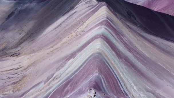 Malownicze Rainbow Mountains Peru Góry Vinicunca Montaa Siete Colores Antena — Wideo stockowe