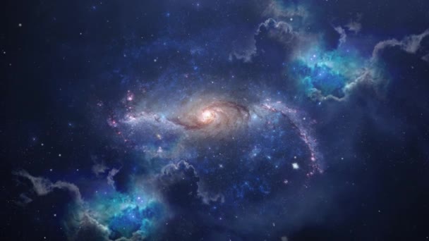 銀河や星雲は星の背景を持ち — ストック動画